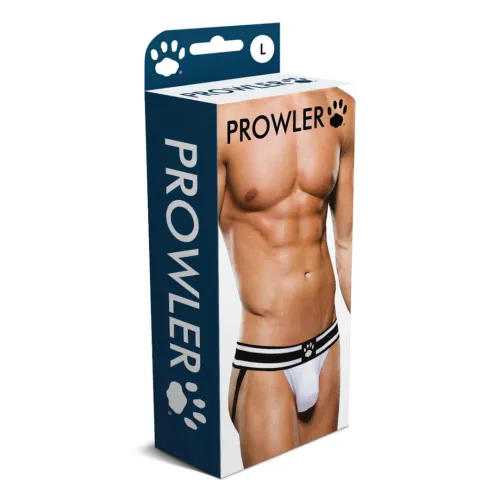 prowler jock strap xs - dwukolorowe paski, otwarty tył, biel/czerń na Arena.pl