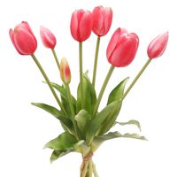 TULIPAN sztuczny TULIPANY SILIKONOWE BUKIET 7 sztuk RÓŻOWE FUKSJA