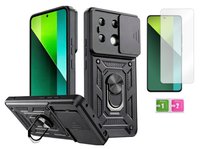 Etui pancerne do XIAOMI REDMI NOTE 13 PRO 5G Slide Ring czarny + szkło 9H