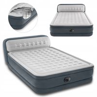 Materac Dmuchany Dwuosobowy z zagłówkiem Łóżko z Pompką 230V INTEX