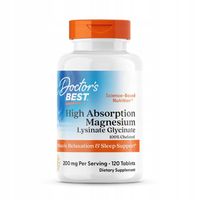 Doctor's Best Magnez Chelatowany 120 tab. MIĘŚNIE, STRES, SKURCZE