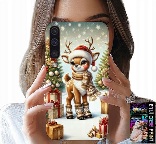 ETUI DO SAMSUNG GALAXY A70 - RENIFER, WZORY BOŻONARODZENIOWE + SZKŁO na Arena.pl