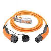 Kabel ładujący elektryka Type 2 LAPP 22kW 32A 5m