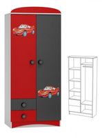 szafa do pokoju dzieckaSUPER CAR N8 + grafika AUTO-B szafa dziecięca