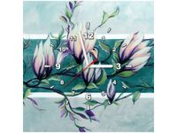 40X40CM ZEGAR SŁODYCZ MAGNOLII JASNEJ ZIELENI OBRAZ