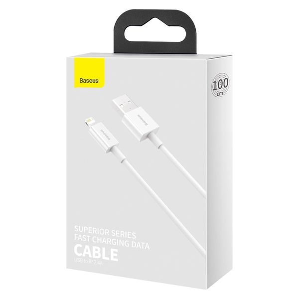 kabel usb do lightning baseus superior series, 2.4a, 1m (biały) zdjęcie 11