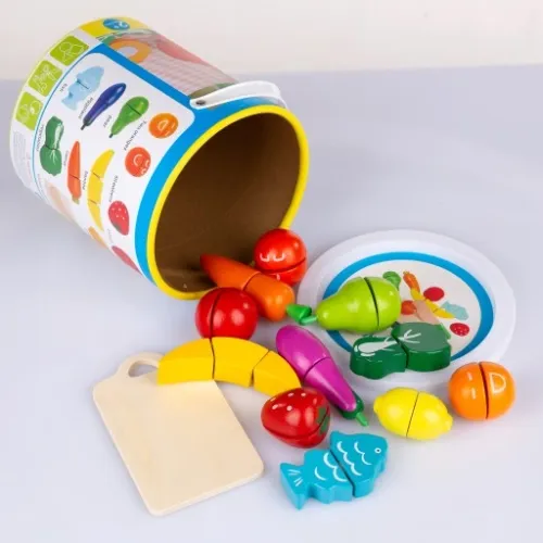 DREWNIANE OWOCE I WARZYWA DO KROJENIA NA RZEPY NÓŻ DESKA KINDERPLAY na Arena.pl