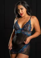 daring intimates floral lace dress royal blue z regulacją rozmiaru