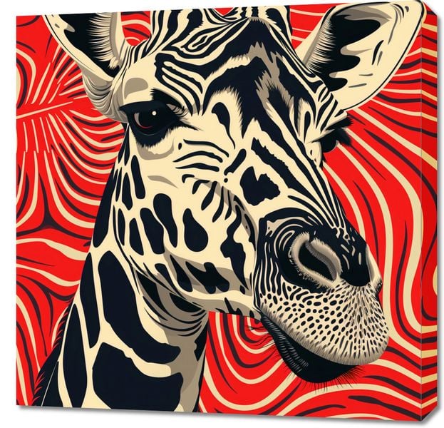 Obraz 70x70cm Wzrok Żyrafy zdjęcie 1