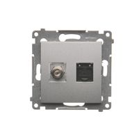 Simon54 Gniazdo SAT+RJ45 6 DASFRJ45.01/43 srebrny SIMON