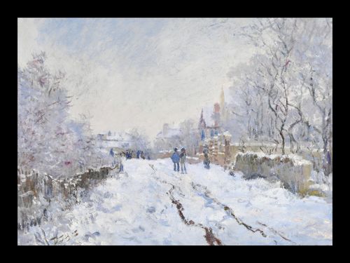 Plakat 18x13cm Snow at Argenteuil, Monet Vintage do Salonu na Arena.pl