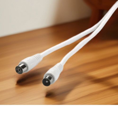 Kabel Antenowy Koncentryczny Wtyk Gniazdo 1,5m 90dB Biały TV HDTV 4K na Arena.pl