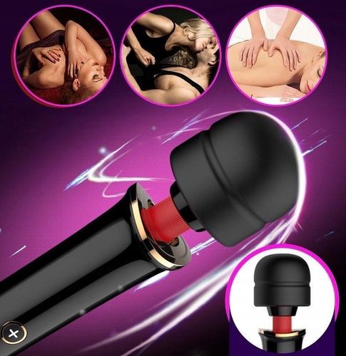 CZARNY MASAŻER ŁECHTACZKI DUŻY WIBRATOR DLA KOBIET - USB na Arena.pl