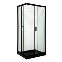 KABINA PRYSZNICOWA CZARNA LOFT 90x70cm PRZESUWNA z BRODZIKIEM +GRATIS SYFON