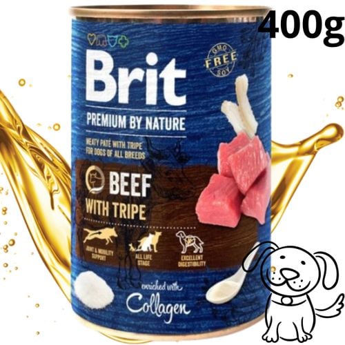 mokra karma dla psa z wołowiną brit premium by nature 400 g wysokobiałkowa na Arena.pl
