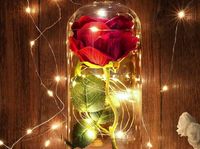 WIECZNA RÓŻA W SZKLE ŚWIECĄCA LED CZERWONA RÓŻA PREZENT NA WALENTYNKI