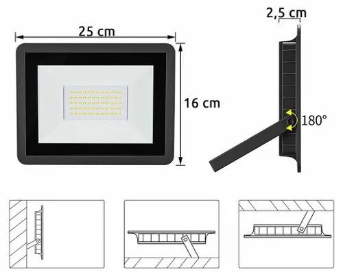Halogen LED Naświetlacz Reflektor 50W IP65 Slim PREMIUM MOCNY SuperLED na Arena.pl