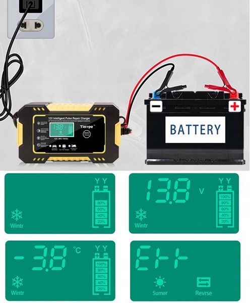 Inteligentny prostownik akumulatorowy LCD 12V / 6A zdjęcie 2