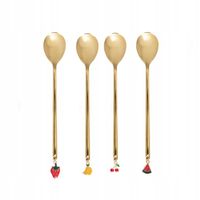 Złote Łyżeczki Homla Zestaw złotych Łyżeczek 4 szt lato piknik urodziny