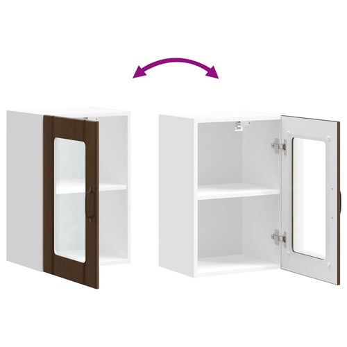 Szafka ścienna kuchenna ze szklanymi drzwiami Lucca Brązowy dąb na Arena.pl