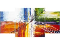 80X40CM ZEGAR TĘCZOWA ABSTRAKCJA OBRAZ