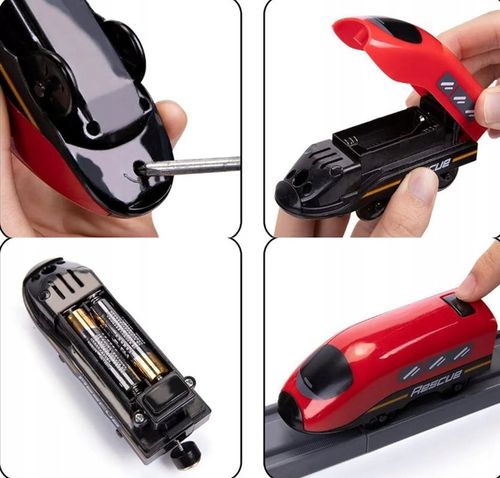 KOLEJKA ELEKTRYCZNA TORY POJAZDY MOSTY DOMKI POCIĄG WAGONY 92 elementów na Arena.pl