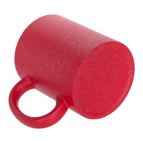 Kubek magiczny 330 ml czerwony, matowy z brokatem do sublimacji na Arena.pl