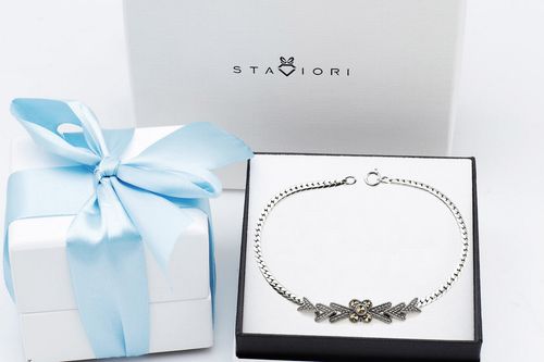 srebrna bransoletka z markazytami - bdm3237 na Arena.pl