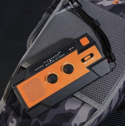 PRZENOŚNE RADIO SOLARNE KORBKA ALARM DYNAMO AWARYJNE LATARKA 4000mAh na Arena.pl