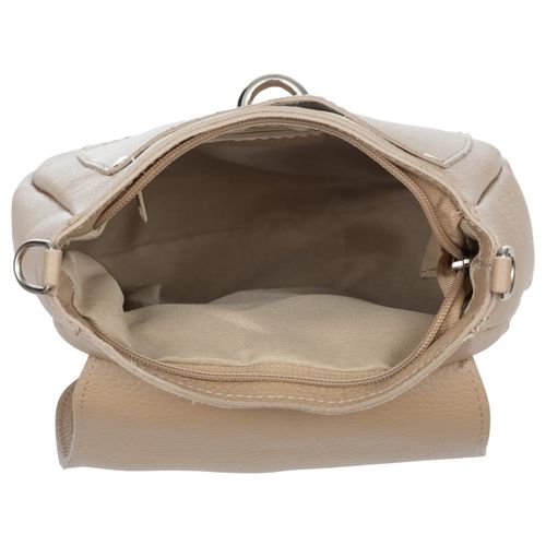 VERA PELLE torebka damska skórzana listonoszka z paskiem V645 srebrna na Arena.pl