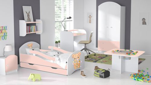 Łóżko dziecięce LEO 180x80 biało-różowe na Arena.pl