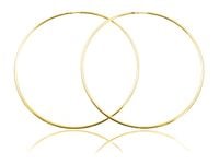 Eleganckie klasyczne pozłacane srebrne kolczyki gładkie grube koła kółka 1.9mm 6cm srebro 925 PTRING19G_60