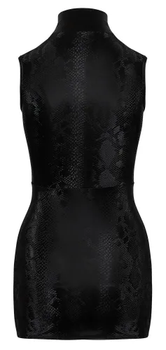 cottelli party l - mini sukienka z kołnierzykiem, matowy efekt skory węża na Arena.pl