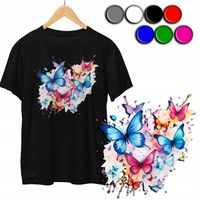 KOSZULKA DZIECIĘCA T-SHIRT Z NADRUKIEM - MOTYLE MOTYLKI MOTYL - XXS 98-104