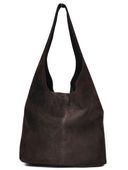 Vera Pelle torebka worek skóra naturalna zamszowa brązowa czekoladowa