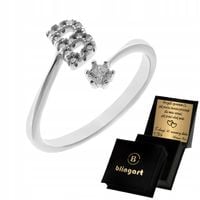 Pierścionek srebrny z literką B z cyrkoniami 925