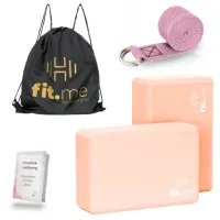 ZESTAW KOSTKI 2 SZT + PASEK DO JOGI WYTRZYMAŁY DO ĆWICZEŃ KOSTKA X2 FIT.ME