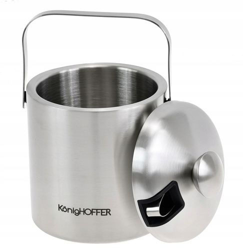 WIADERKO Pojemnik Stalowy na LÓD z Pokrywą 1,3 L COOLER do Lodu + na Arena.pl