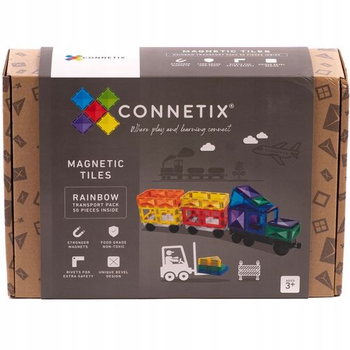 Connetix: klocki magnetyczne pociąg Transport Pack 50 el na Arena.pl