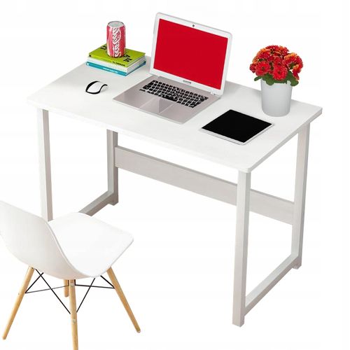 BIURKO KOMPUTEROWE BIAŁE STOLIK POD LAPTOP KOMPUTER STYL SKANDYNAWSKI na Arena.pl