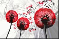 120CM 80CM OBRAZ ŚCIENNY DMUCHAWCE CZERWIENI