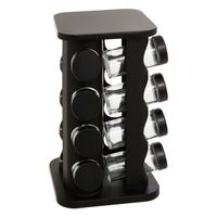 ORGANIZER NA PRZYPRAWY METALOWY Z 16 SZKLANYMI SŁOICZKAMI 90 ML 19X27,8 CM