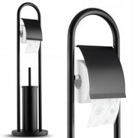 Stojak na papier toaletowy i szczotkę do WC czarny łazienkowy loft uchwyt