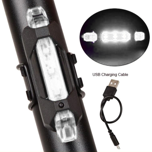 LAMPKA ROWEROWA LED BIAŁA ŚWIATŁO AKUMULATOROWA KABEL USB 4 TRYBY ŚWIATŁA na Arena.pl