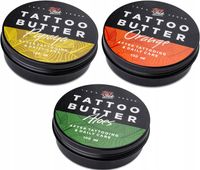 ZESTAW TATTOO BUTTER LOVEINK MASŁO Krem do TATUAŻU PAPAYA ORANGE ALOES