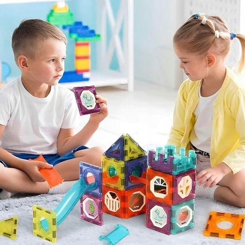 KLOCKI MAGNETYCZNE KONSTRUKCYJNE EDUKACYJNE ZESTAW 110EL PANELE 3D ŚWIECĄCY na Arena.pl