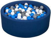 Suchy basen dla dziecka z piłeczkami 150szt granatowy (biały,niebiski,szary