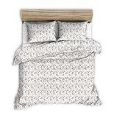 Pościel flanelowa 160x200 biała beżowa brązowa czarna kwiatowy rzucik