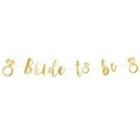 Baner Bride to be złoty napis 150 cm