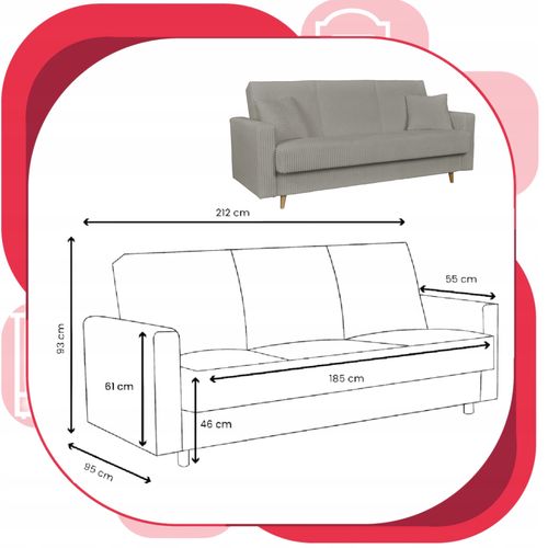 Zestaw mebli wypoczynkowy Rene wersalka kanapa fotele Bonell Family Meble na Arena.pl